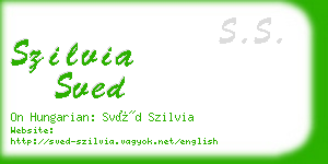 szilvia sved business card